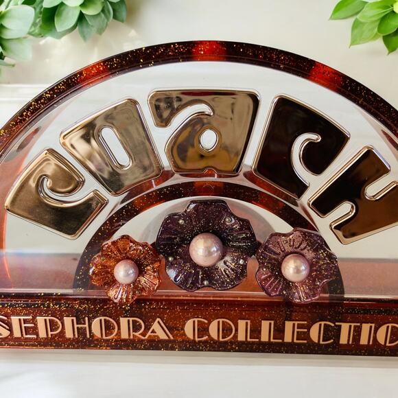 New Acrylic Sephora Collection Floral Glitter Coach Makeup Artist Brush Holder - Picture 5 of 5